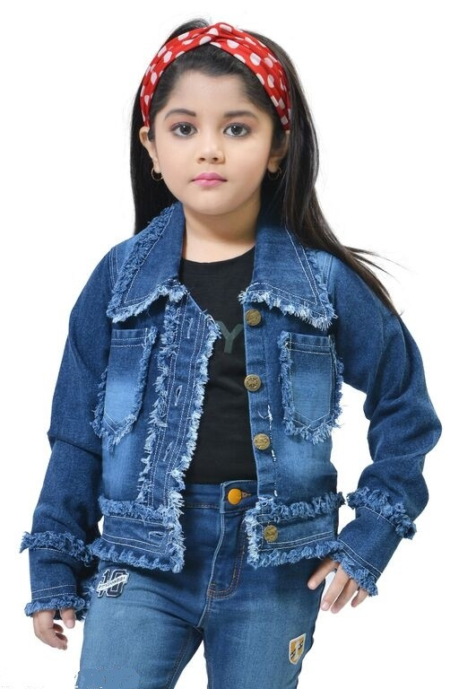Girls Denim Jacket With Patches | House of Sofella